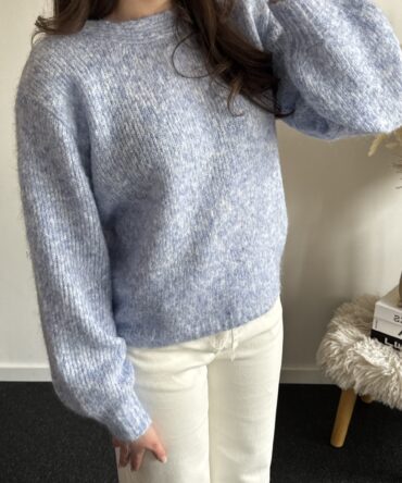 Open Back Lace Knit Blue