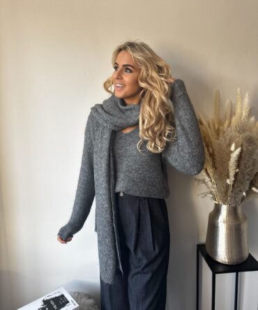 Grey sweater & scarf set