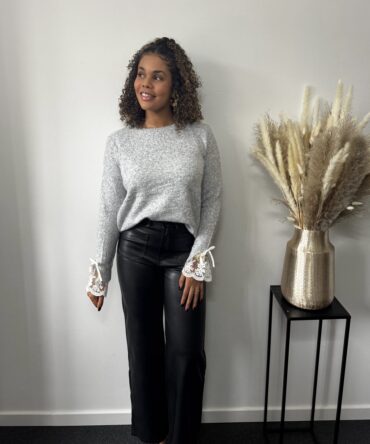 Grey lace detail sweater