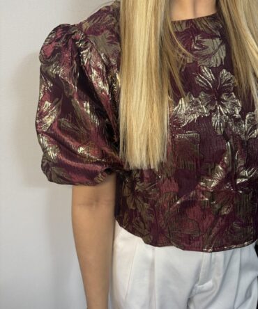 Bordeaux Glam Floral Top